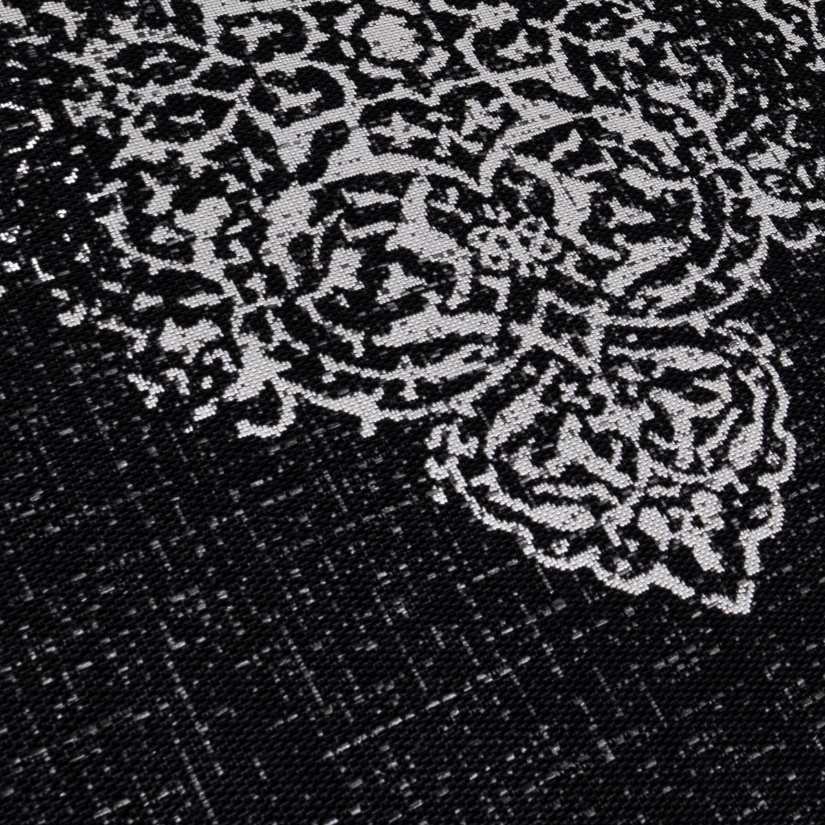 TEPPICH Outdoor Flachgewebe Vintage-Muster Polypropylen Balkon Schwarz Rechteckig 240x340 - Schwarz, Textil (240/340cm) - KADIMA DESIGN