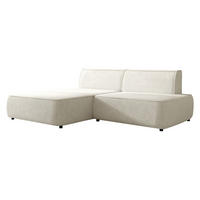 ECKSOFA Zuno, Seite: Links - Creme/Schwarz, Holz/Kunststoff (254/162cm) - MIRJAN24