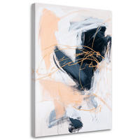 LEINWANDBILD Moderne Abstraktion Farbeffekt 80x120cm - Grau, Textil (80/120cm) - Feeby