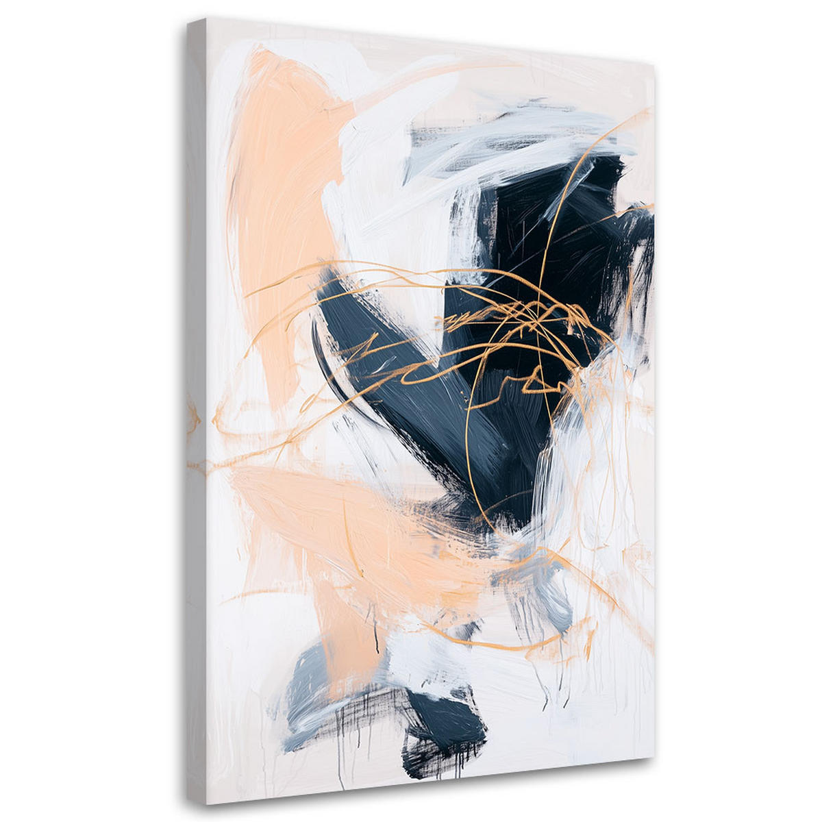 LEINWANDBILD Moderne Abstraktion Farbeffekt 80x120cm - Grau, Textil (80/120cm) - Feeby