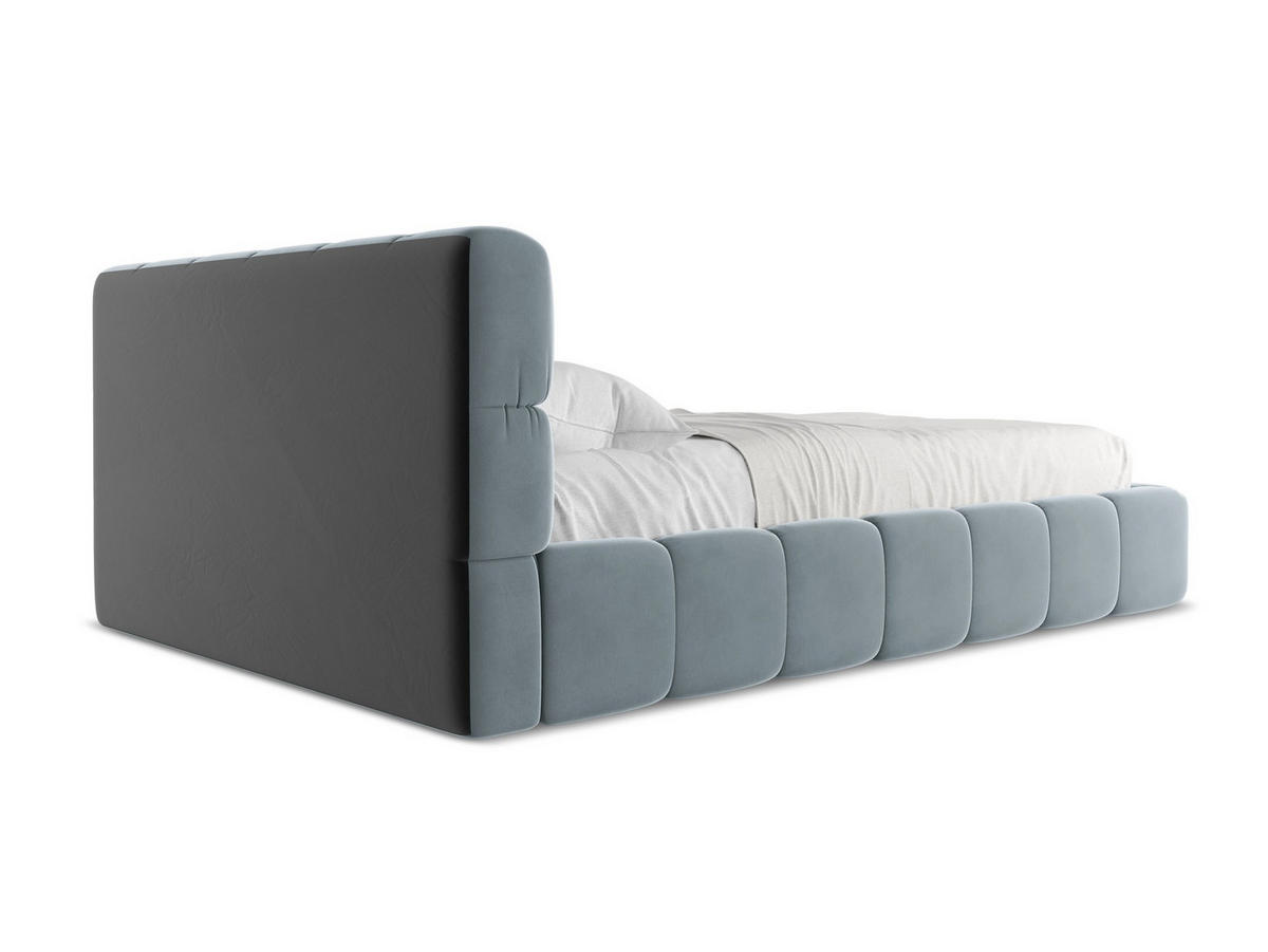POLSTERBETT mit Bettkasten und Lattenrost 160x228 Blau - Blau/Schwarz, Kunststoff/Textil (140/200cm) - Makamii