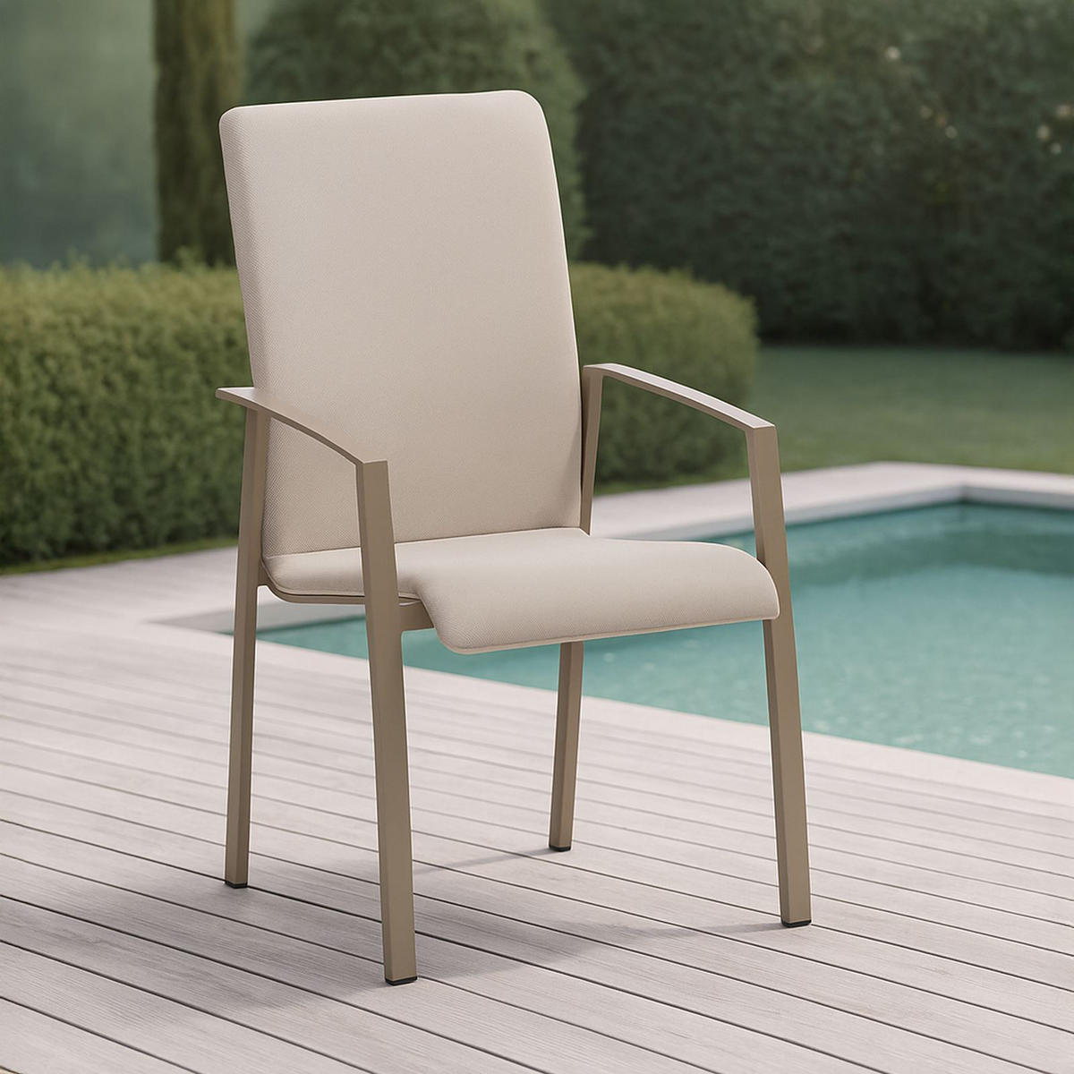 GARTENSTUHL VERANO 6ER-SET - Beige, Textil (57/94/63cm) - IDIMEX