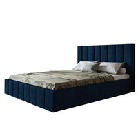 BETT 200x200 - Polsterbett mit Bettkasten und Metallrahmen - Modern Betten - Glatter Kronos-Stoff- Kollektion Toledo - Blau - Blau, Holz/Textil (200/200cm) - Alpi-Möbel