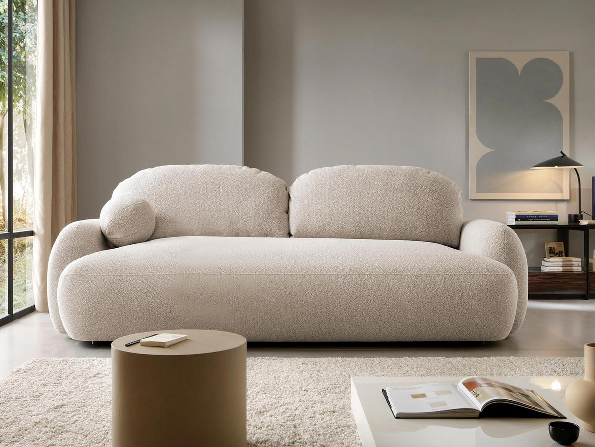 SCHLAFSOFA Mayo - Beige/Schwarz, Holzwerkstoff/Kunststoff (256/85/115cm) - MIRJAN24