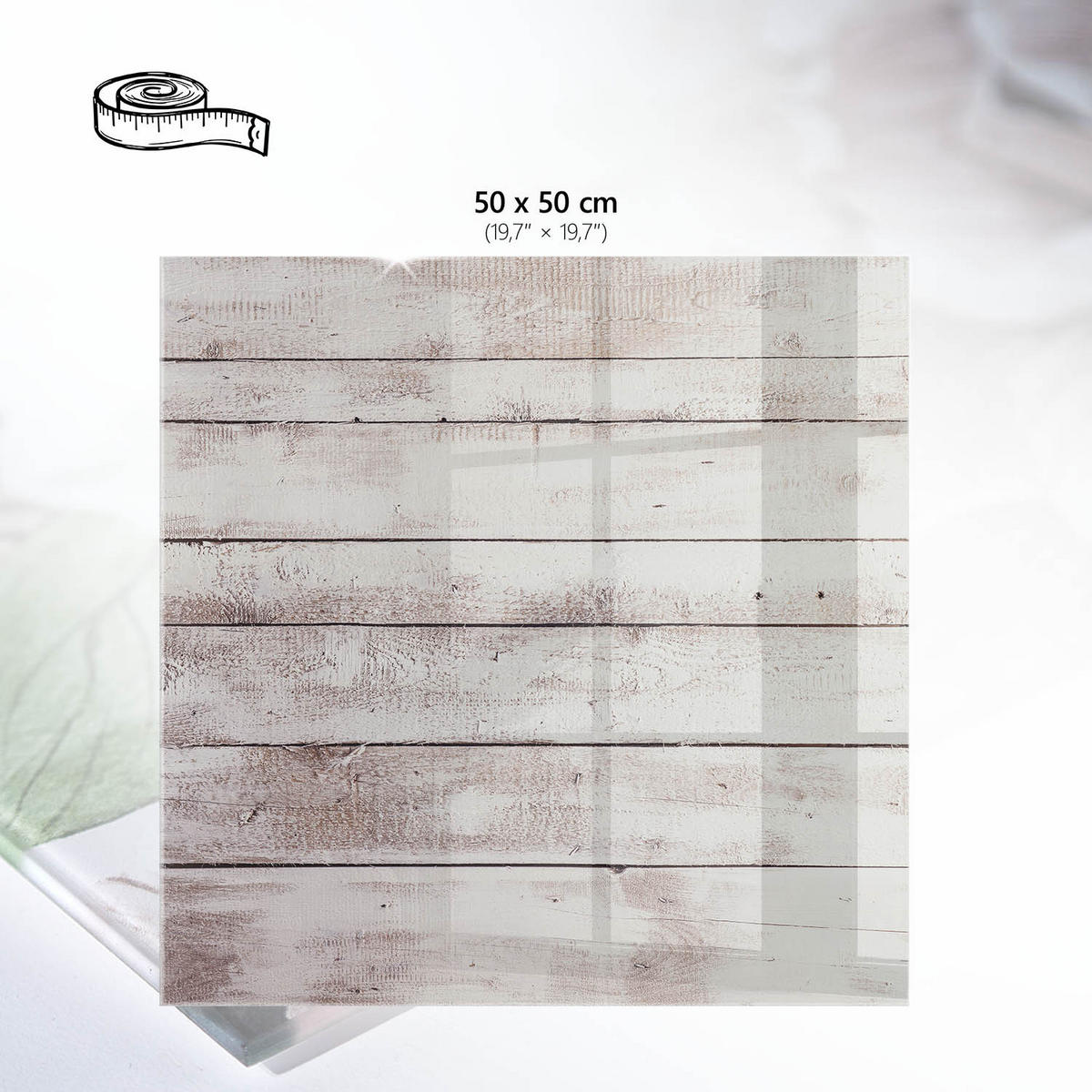 TISCHPLATTE 50x50 cm – Whiteboards - Grau, Glas (50/50/0.4cm) - Wallfluent