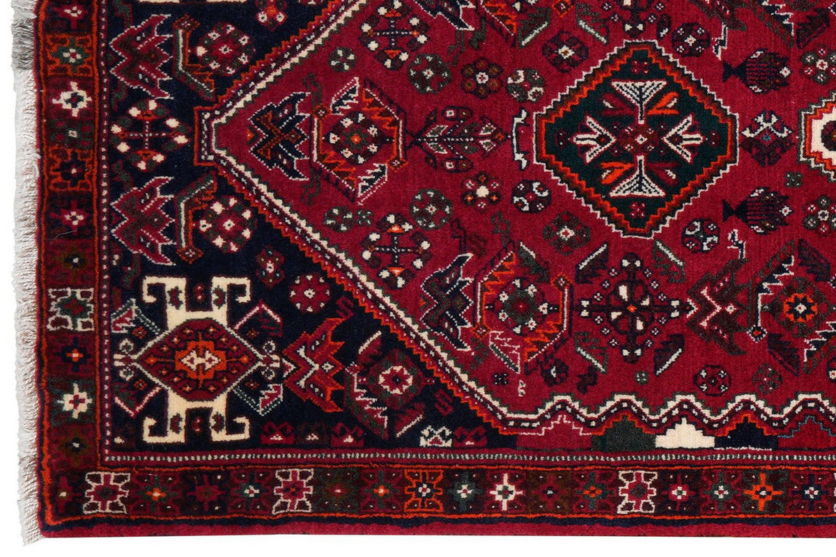 LÄUFER Orient handgeknüpft Gashgai Rot 301/82 cm Schurwolle - Rot, Textil (82/301cm) - Looma