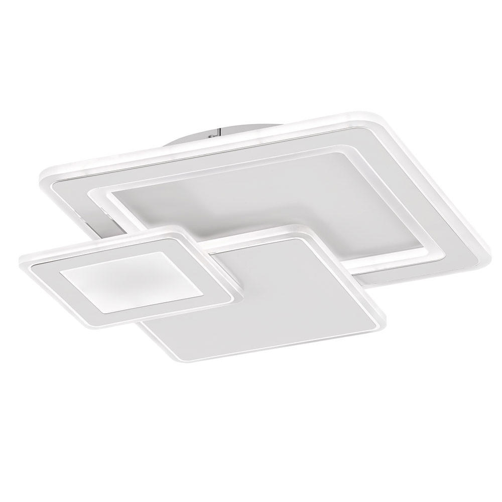 LED DECKENLEUCHTE MOLA Weiß Metall - Weiß, Metall (48/48/7.5cm) - Wofi
