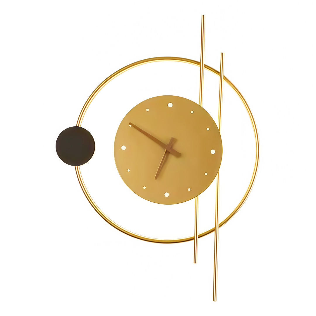 WANDUHR LED Nordisch, Metall Acryl, Gold, Wohnzimmer Flur - Goldfarben, Metall (57/5/42cm) - Authentics