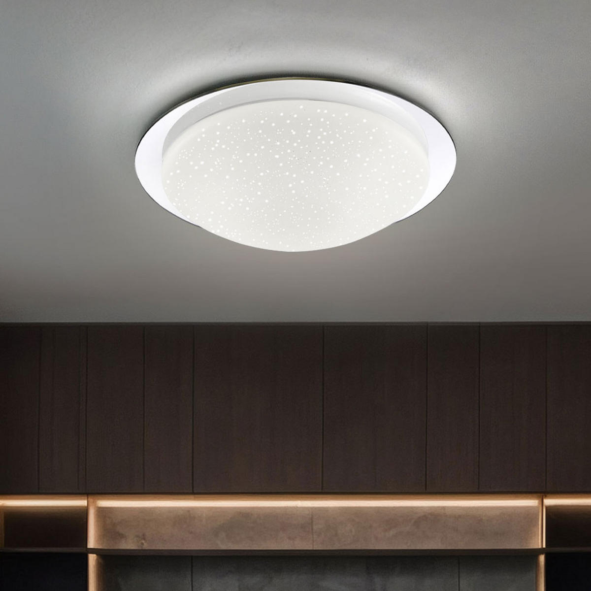 LED DECKENLEUCHTE Stahl Weiß Kunststoff Rund - Weiß, Metall (30/30/9.5cm)