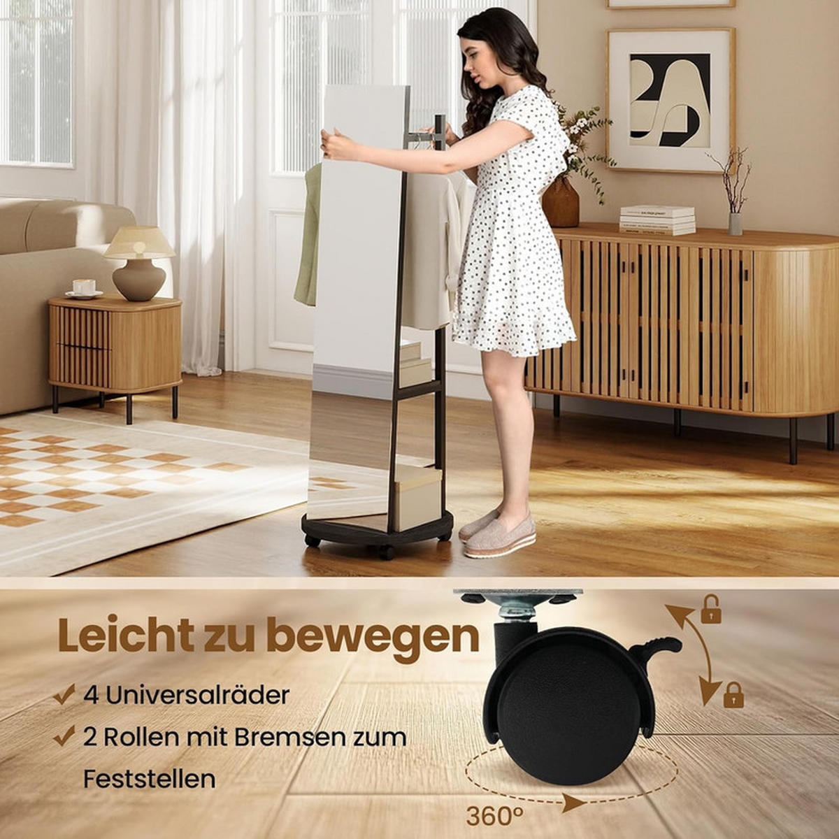 GARDEROBENSTÄNDER mit 3 Haken schwarz - Schwarz, Metall (45/135/45cm) - COSTWAY