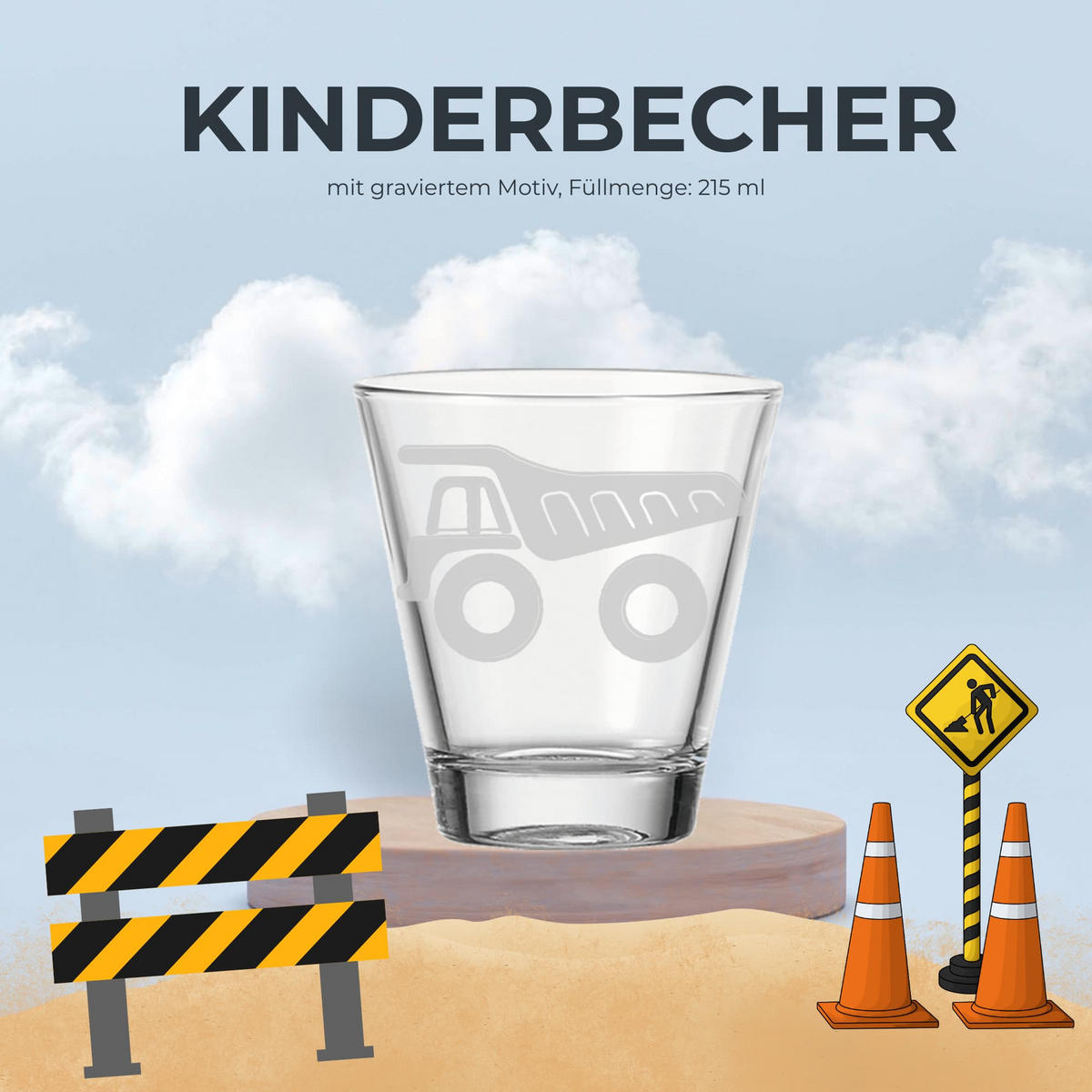KINDERBECHER Kipper transparent 215 ml - Transparent, Glas (0.215L) - LUXENTU