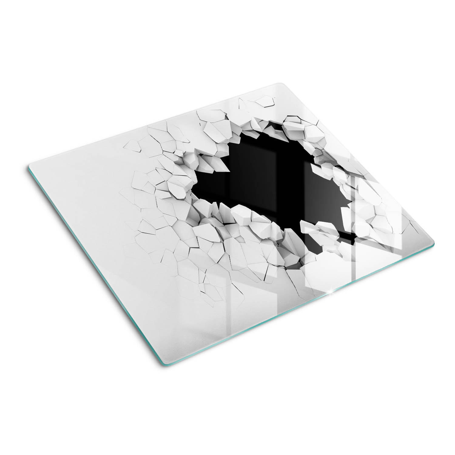GLASPLATTE 60x52 cm Loch in der Wand - Weiß, Glas (60/0.4/52cm) - TULUP