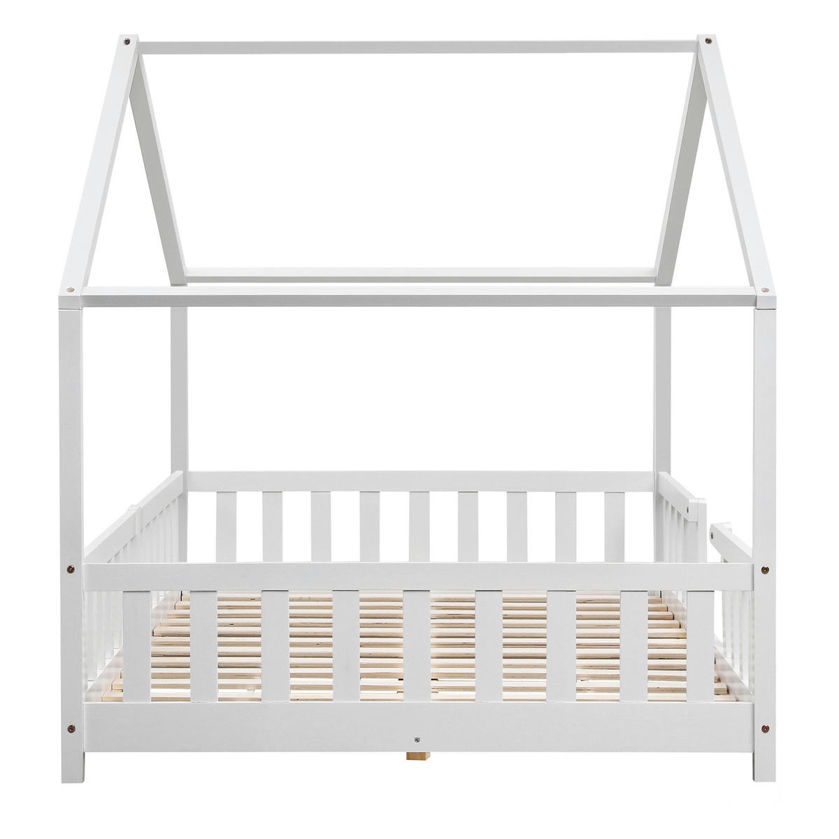 HAUSBETT Treviolo - Weiß, Holz (120/200cm) - [en.casa]