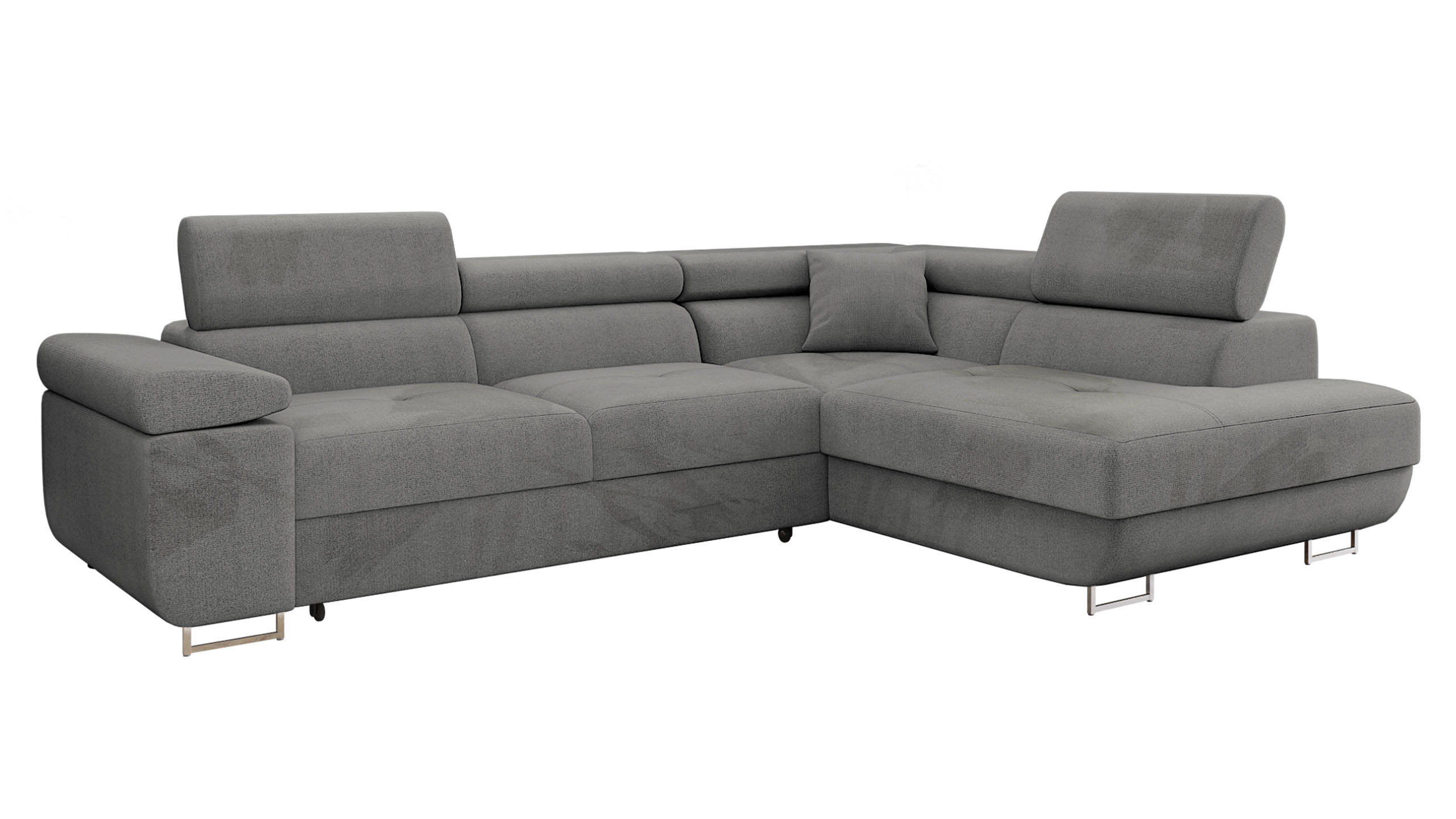 ECKSOFA Torezio, Seite: Rechts - Dunkelgrau, Holz/Textil (274/203cm) - MIRJAN24