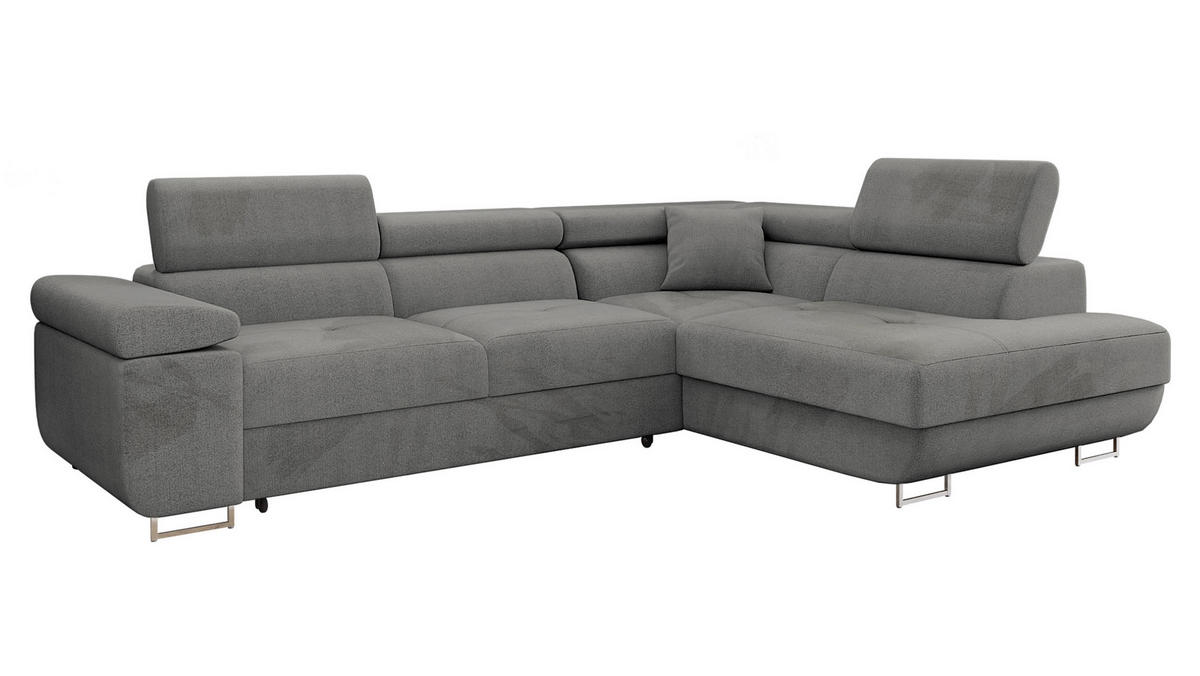 ECKSOFA Torezio, Seite: Rechts - Dunkelgrau, Holz/Textil (274/203cm) - MIRJAN24