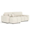 ECKSOFA MIT SCHLAFFUNKTION Ucci Creme Plüschstoff - Creme/Schwarz, Holz/Holzwerkstoff (233/142cm) - Maison de Reve