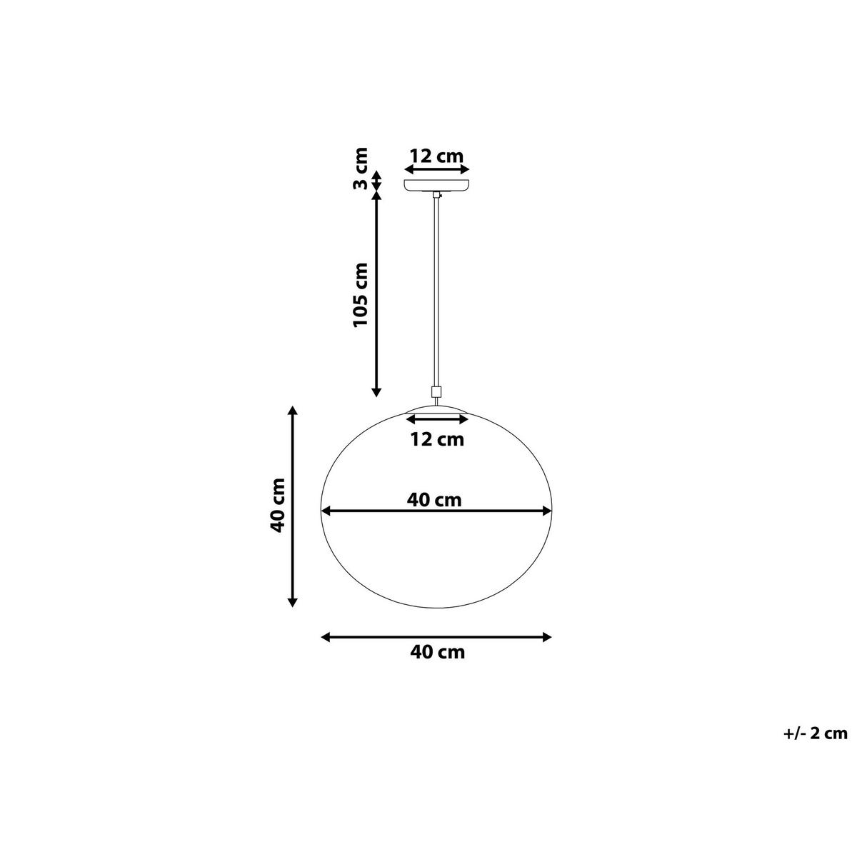 HÄNGELEUCHTE Barrow 40/40/147 cm - Weiß, Glas (40/40/147cm) - Beliani