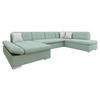 ECKSOFA Bergen Premium, Seite: Links - Silberfarben/Mintgrün, Holz/Textil (345/76/205cm) - MIRJAN24