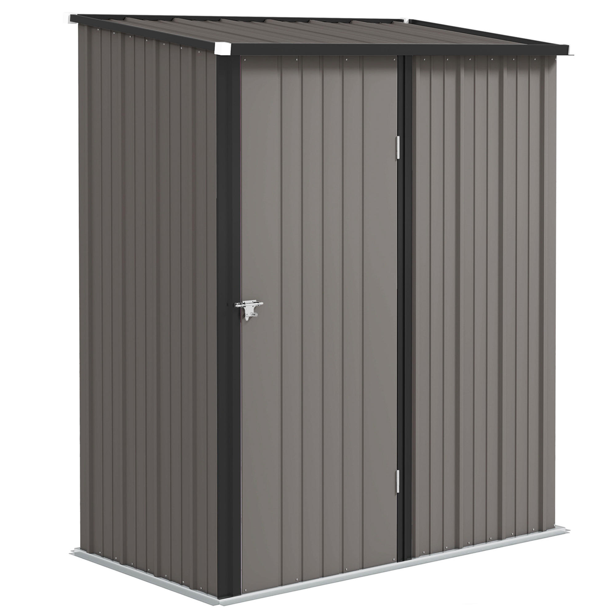 GARTENHAUS aus Stahl mit Verschluss 161,5 x 94,5 x 196 cm ,hellgrau - Hellgrau, Metall (94.5/196/161.5cm) - Vallsero