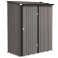 GARTENHAUS aus Stahl mit Verschluss 161,5 x 94,5 x 196 cm ,hellgrau - Hellgrau, Metall (94.5/196/161.5cm) - Vallsero