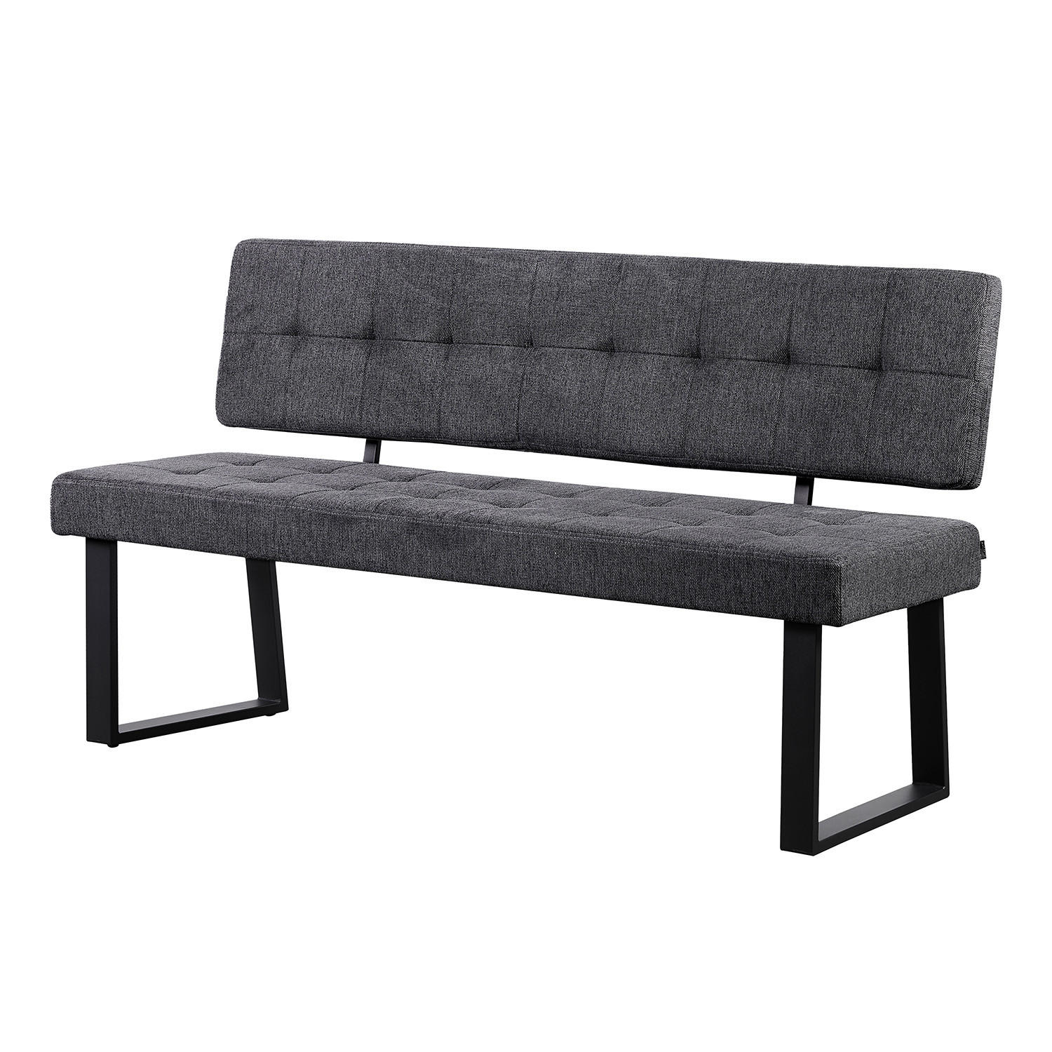 SITZBANK SIGFRID - Anthrazit, Textil/Metall (160/86/56cm) - B&D Home