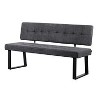SITZBANK SIGFRID - Anthrazit, Textil/Metall (160/86/56cm) - B&D Home
