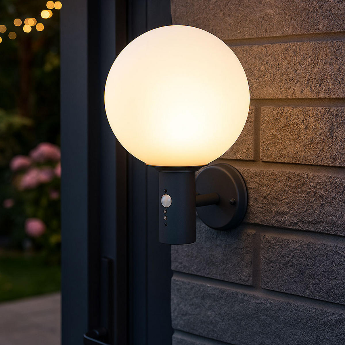 WANDLEUCHTE OSSY Anthrazit Weiß - Anthrazit, Glas (26.5/37/25cm) - Globo Lighting