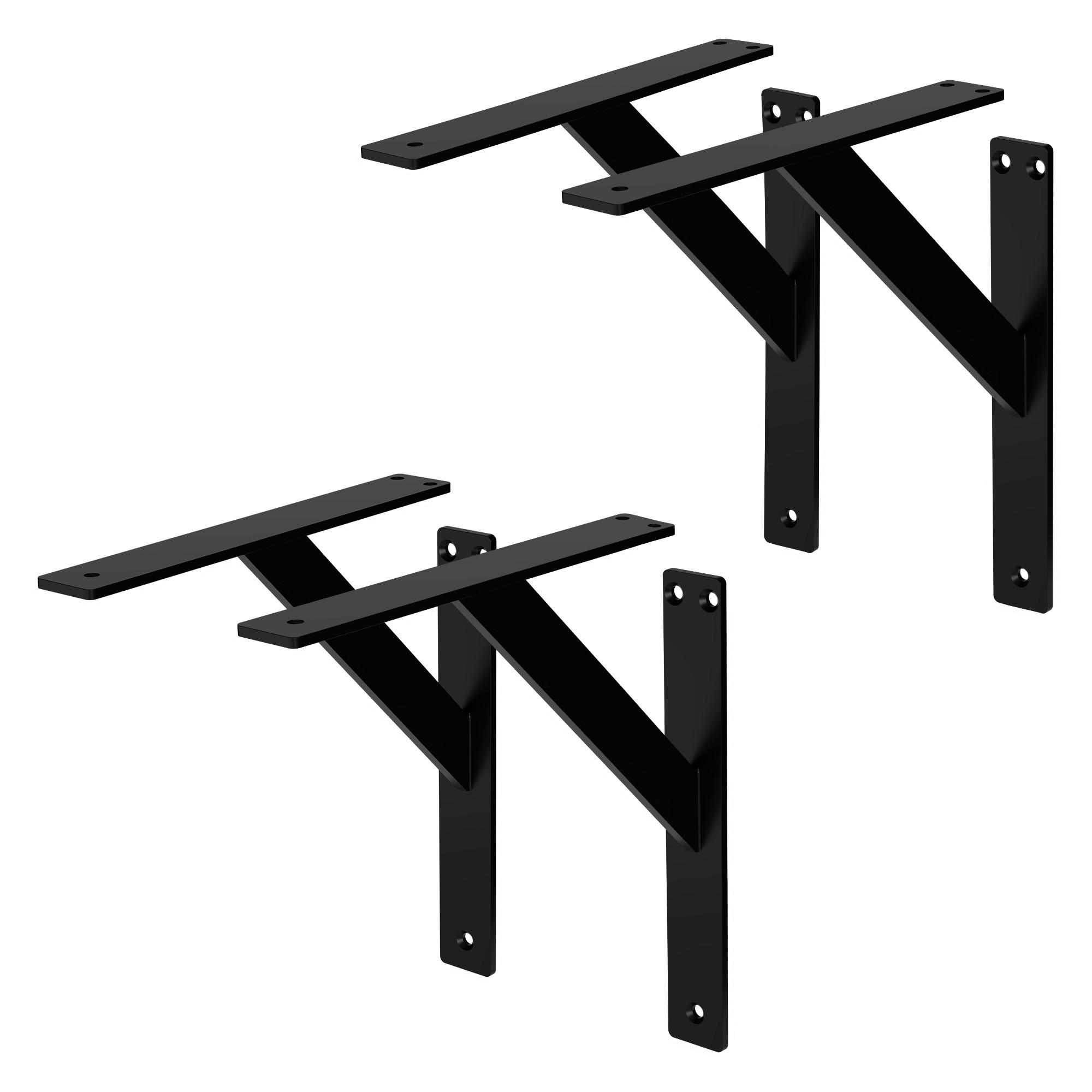 REGALTRÄGER 2er Set - Schwarz, Metall (24/3/24cm) - ML-DESIGN