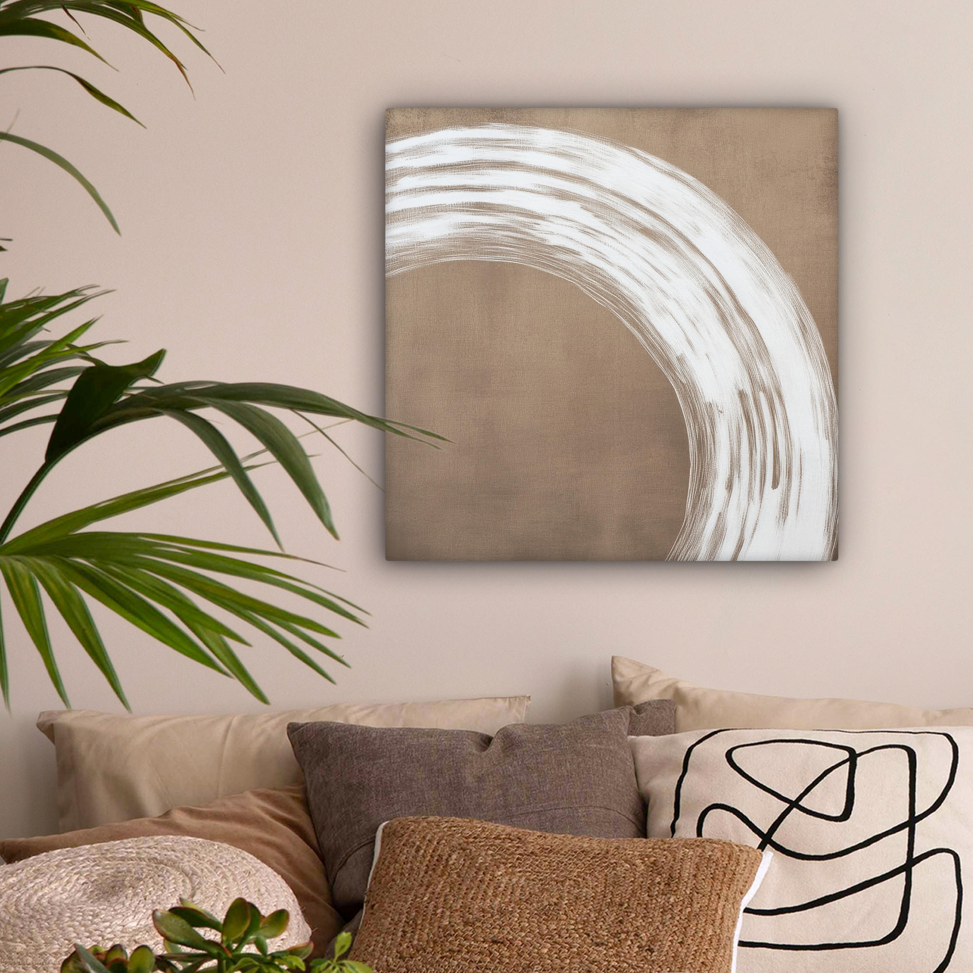 LEINWANDBILD Farbe - Braun - Japandi 50x50 cm - Kupferfarben, Textil (50/50cm) - MuchoWow