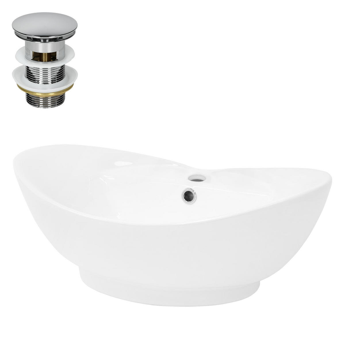 WASCHBECKEN - Weiß, Keramik (20.5/17/59cm) - ML-DESIGN