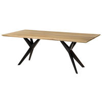 ESSTISCH Mango 180x90x76 natur lackiert / Epoxid schwarz, Sterngestell anthrazit glänzend EPOXY - Naturfarben, Holz (180/90/76cm) - Massivmoebel24