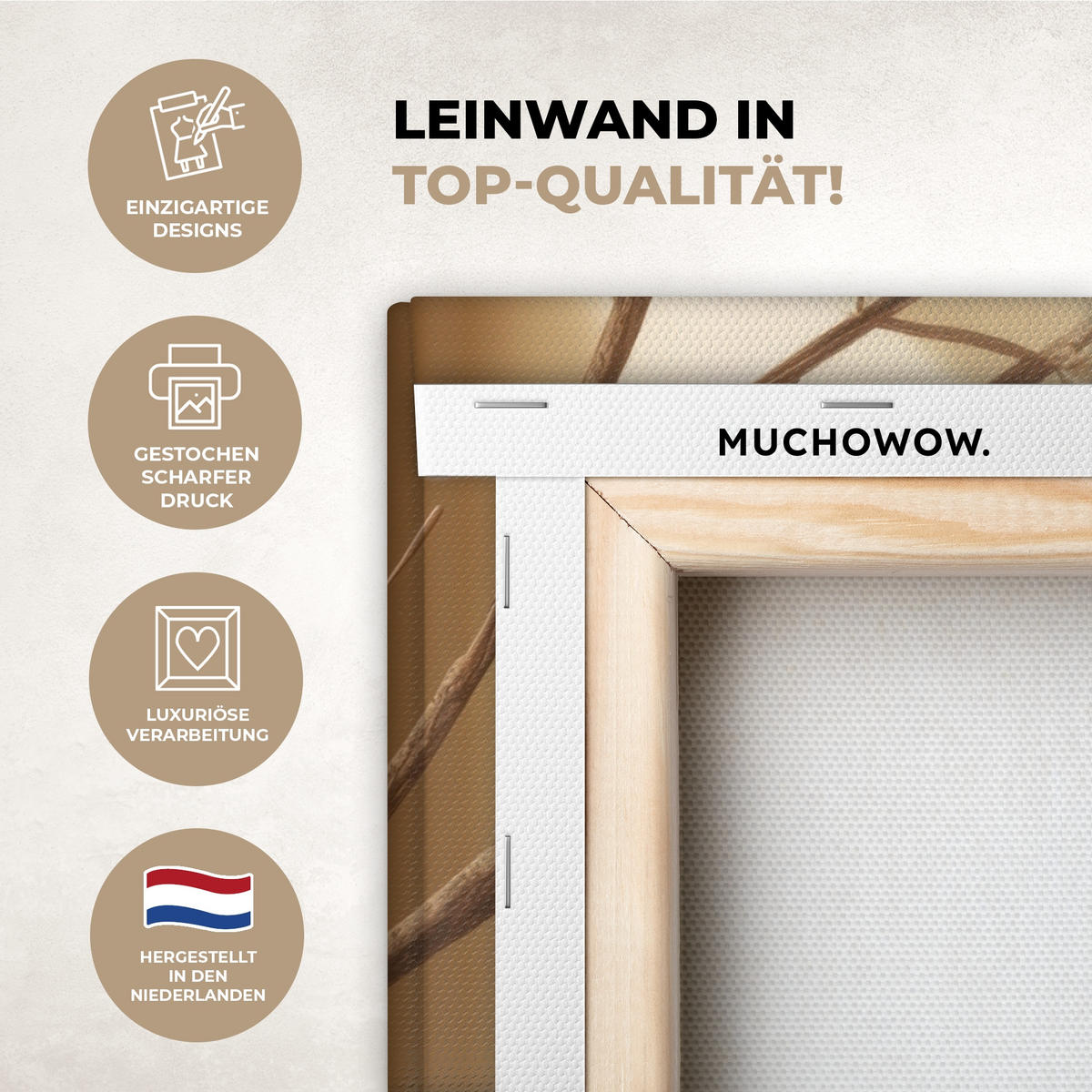 LEINWANDBILD Beige - Osterkuchen - Eier Wandbild Wohnzimmer 60x80 cm - Beige, Textil (60/80cm) - MuchoWow