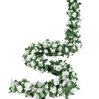 KÜNSTLICHE Blumengirlande 5-teiliges Set Weiß Rosen 2,45 m - Weiß, Kunststoff (1cm)
