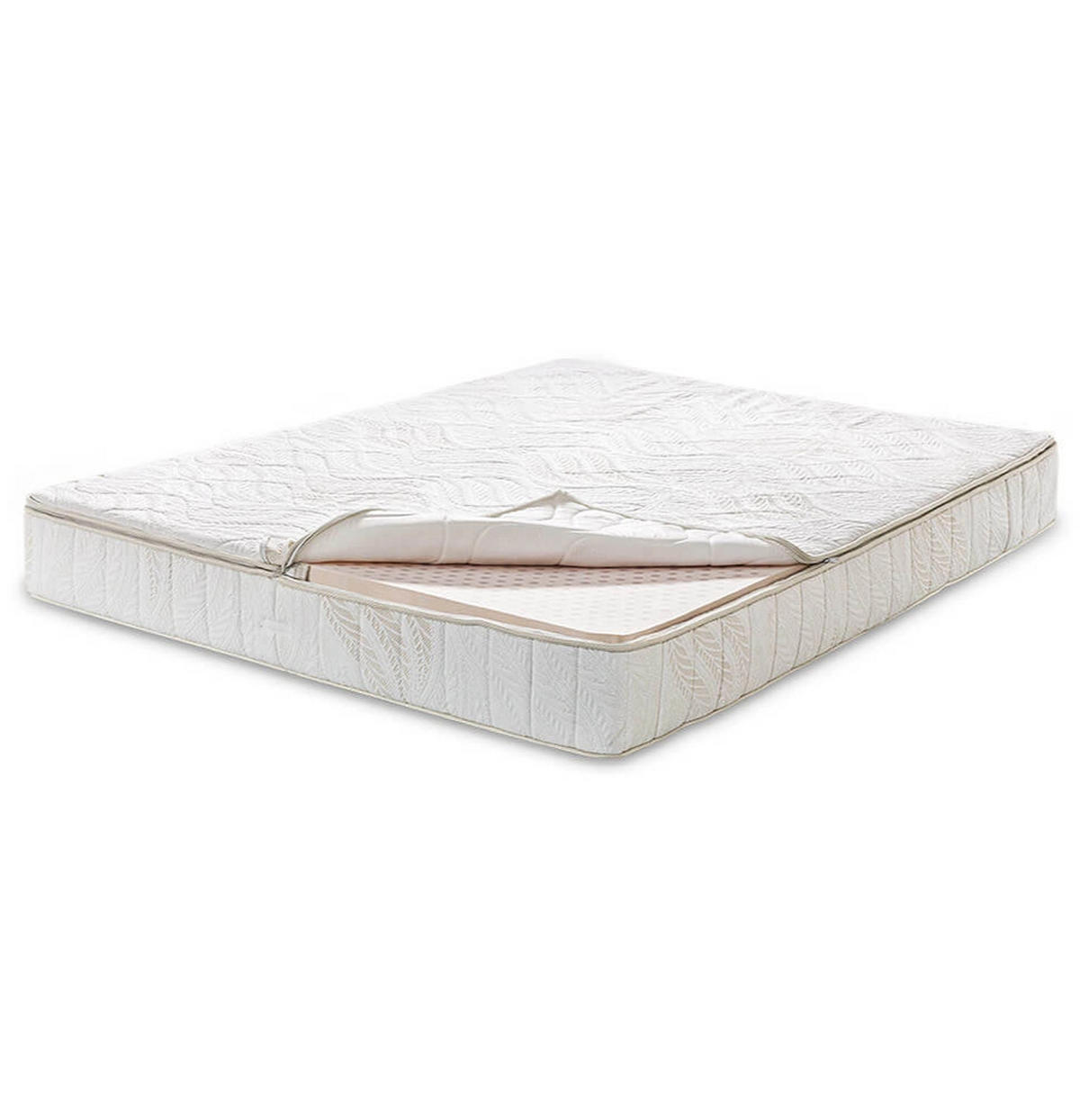 MATRATZE Memory Wave Latex Weiß 200x200 cm H3 – Höhe 18 cm - Weiß, Textil (200/200cm) - Letti Moderni