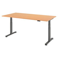SCHREIBTISCH elektrisch XDSM 100/200/72 cm in Buchefarben/Graphitfarben - Buchefarben/Graphitfarben, Holzwerkstoff (100/200/72cm) - bümö