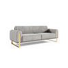 SOFA Valerie 3-sitzer - Hellgrau, Holzwerkstoff/Textil (228/79/90cm) - Fun Möbel