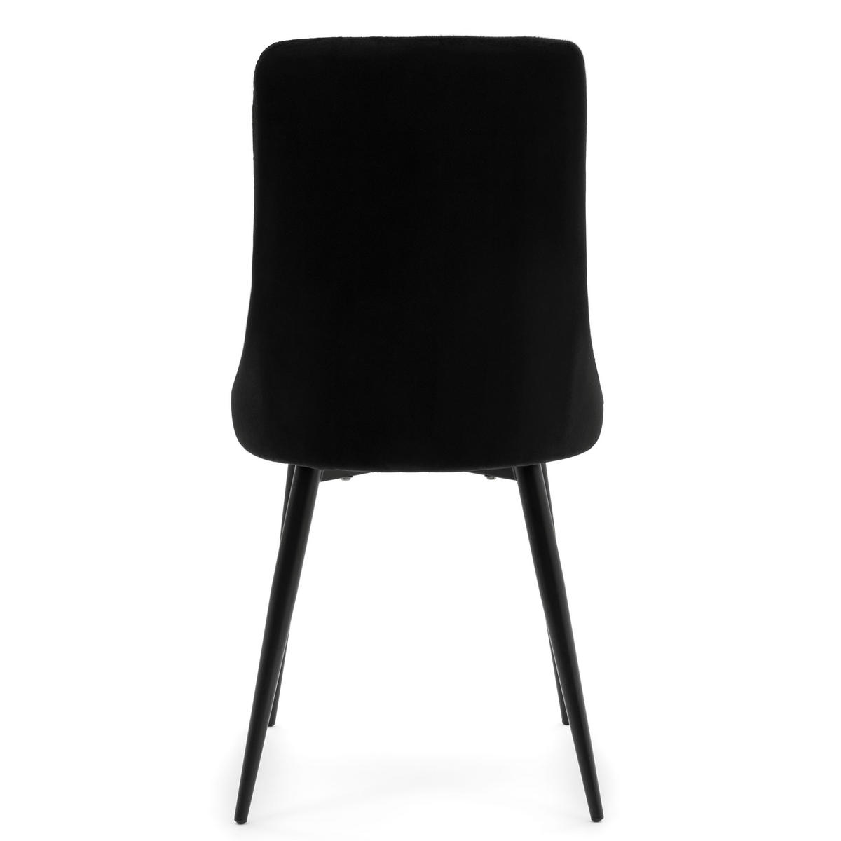 STUHL CAREN gepolstert mit Steppung - schwarz - Samt Velours - Schwarz, Metall (50/94/65cm) - NEW HOME