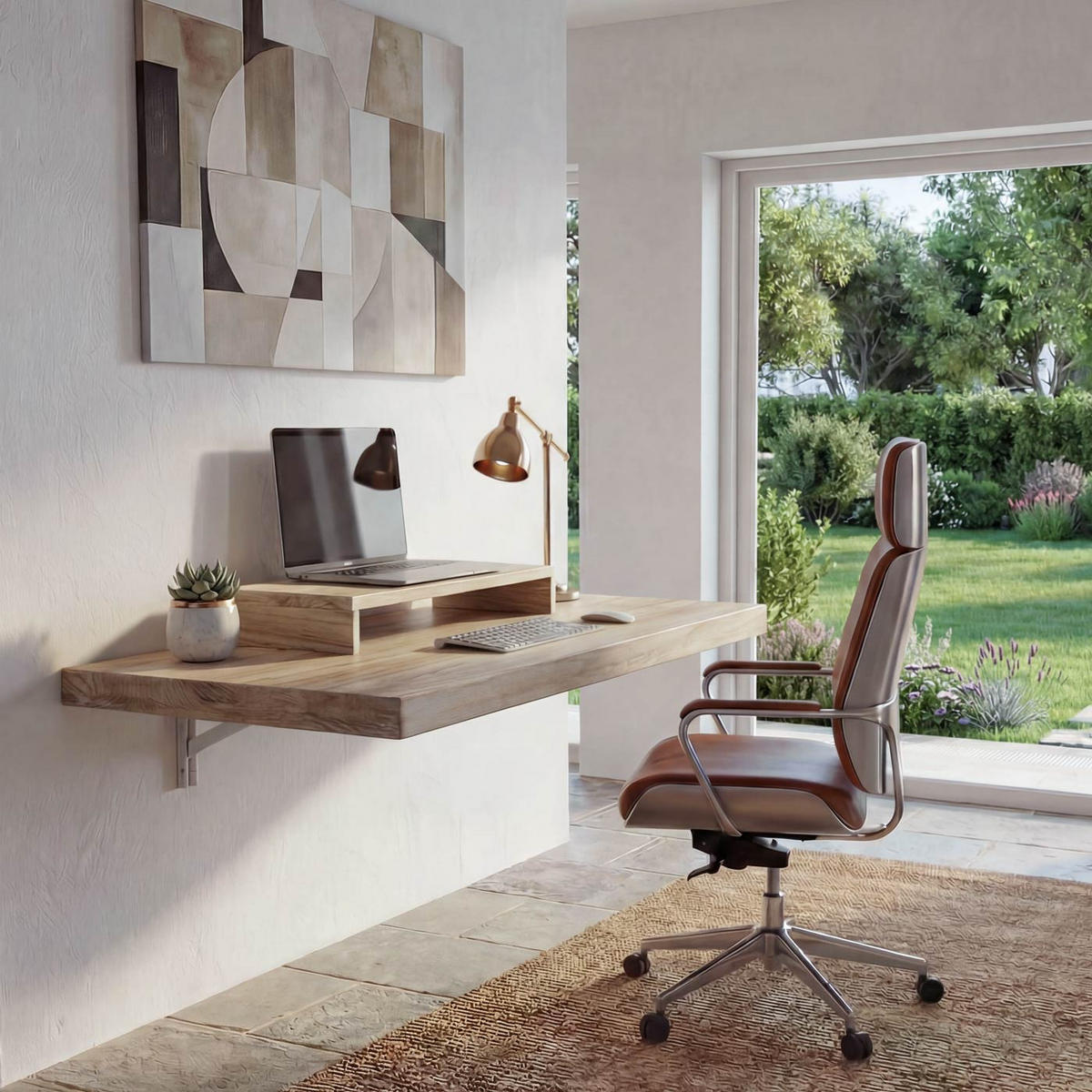 WANDTISCH KLAPPBAR rechteckig Braun, Beige - Beige/Braun, Holz (100/20/50cm) - MCW