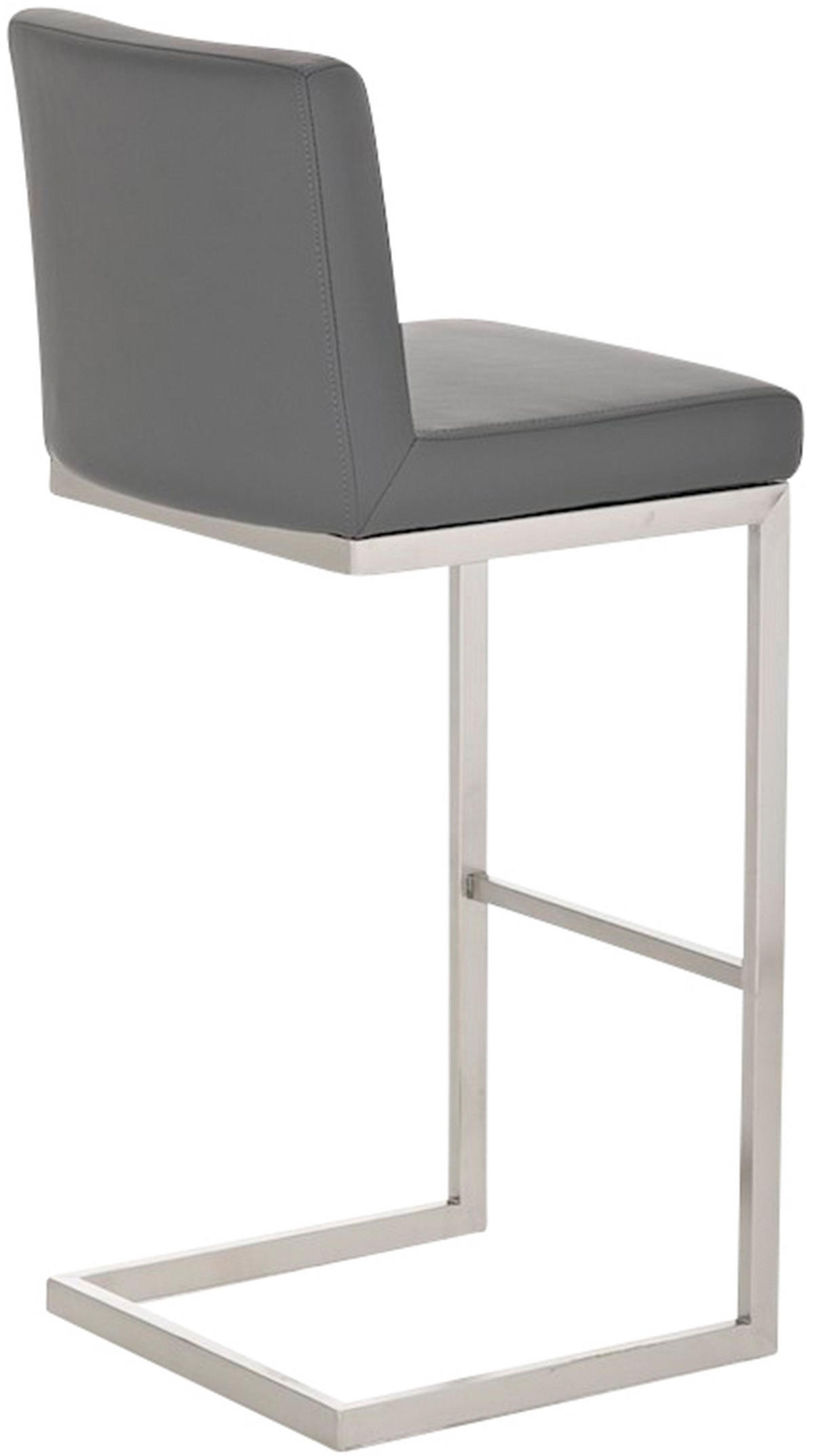 BARHOCKER 2er Set Lederlook grau - Grau, Textil/Metall (42/104/48cm) - CLP