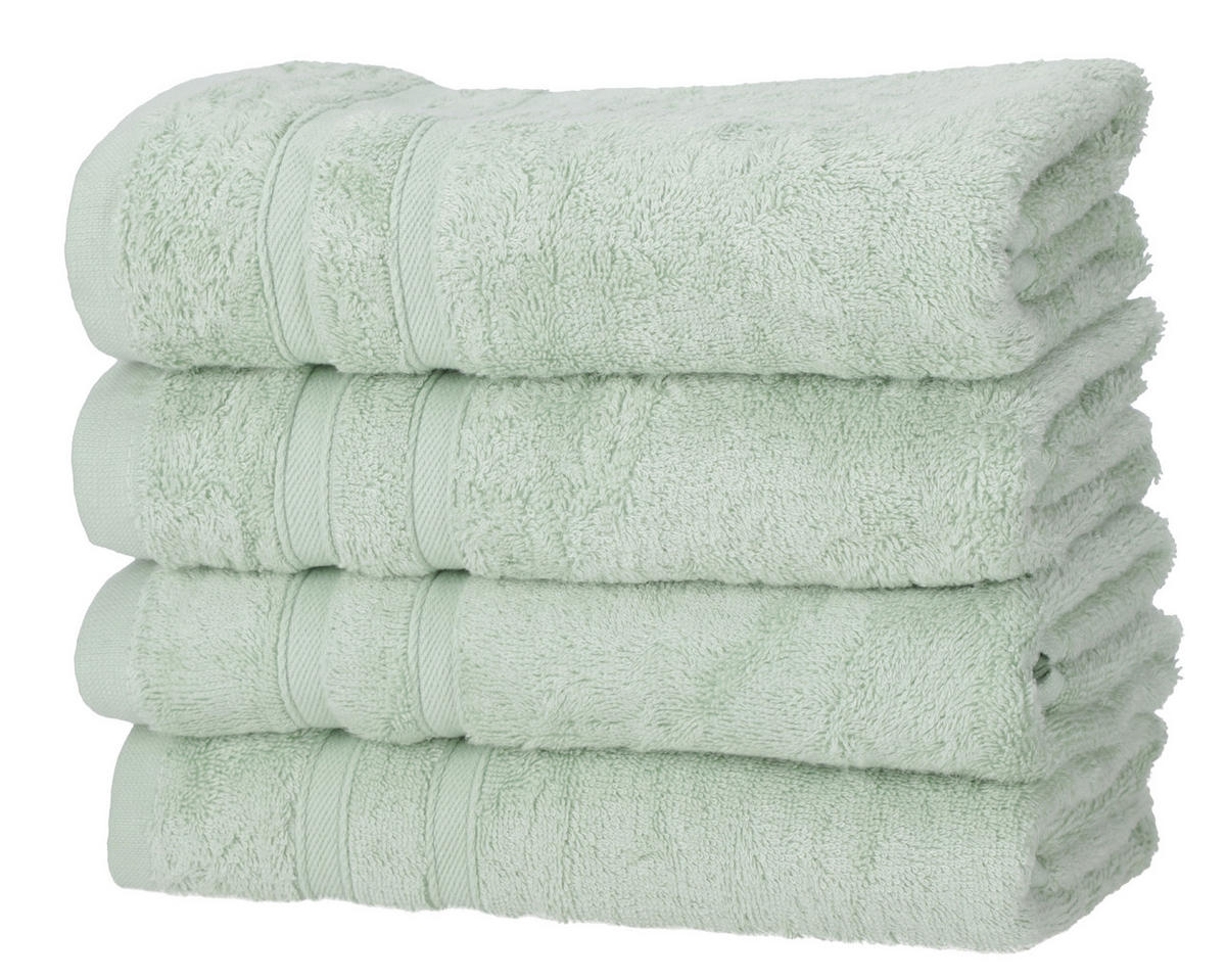 HANDTÜCHER 50x100 cm 450g/m2 im 4er Set, Handtuch Grün - Grün, Textil (50/100cm) - Carpe Sonno