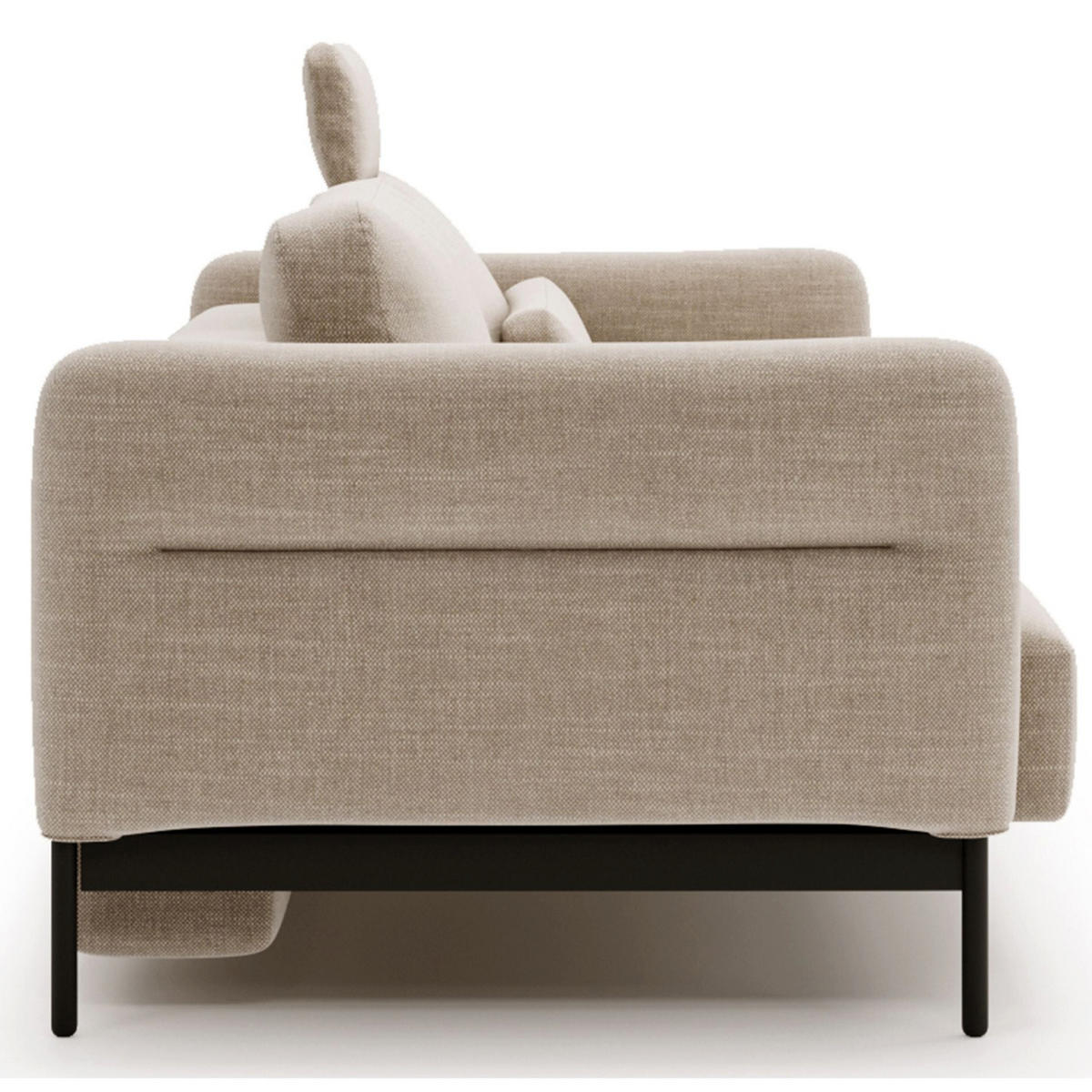3-SITZER-SOFA Solianero Beige 223 cm - Beige/Schwarz, Textil/Metall (223/95/96cm) - Selsey
