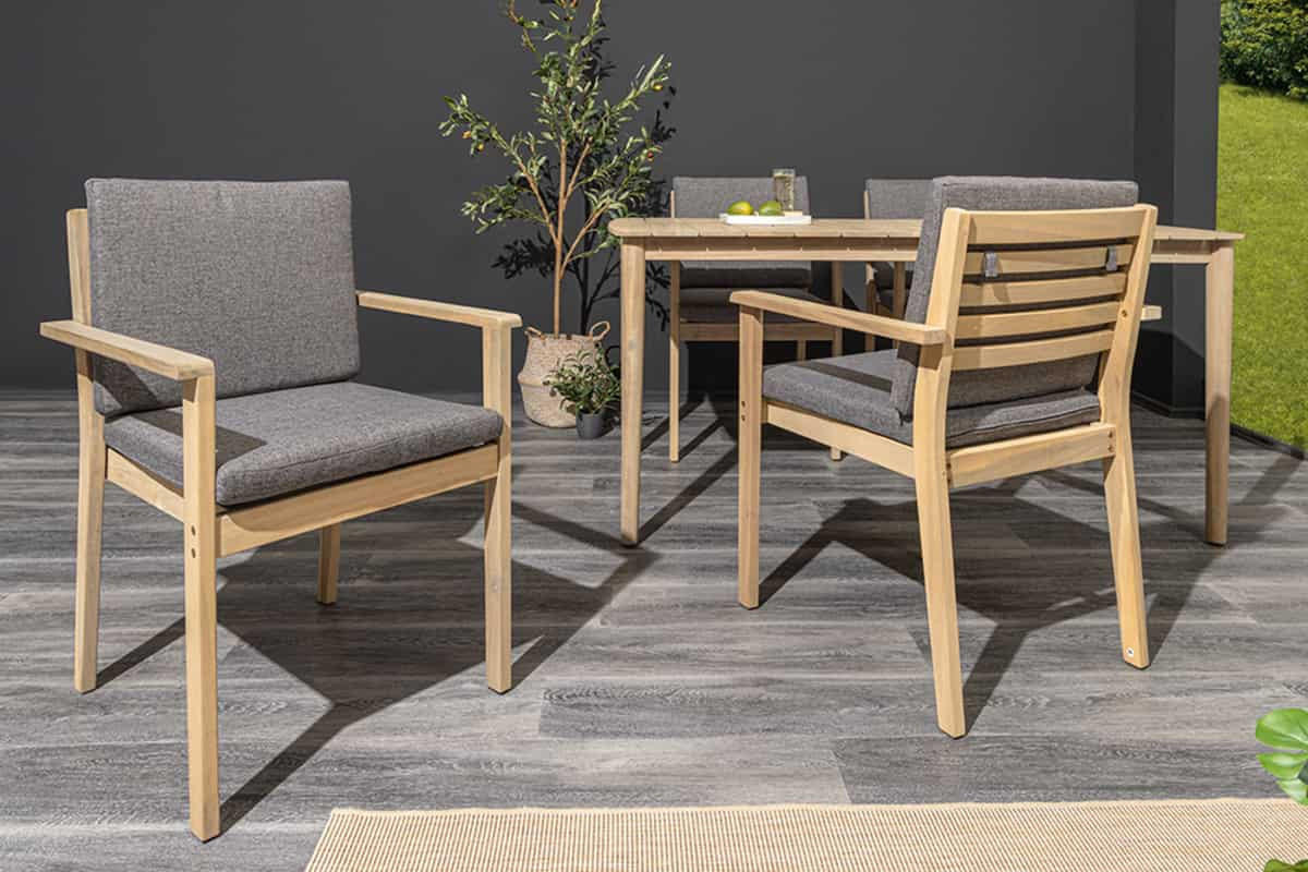 GARTENSTUHL KOPENHAGEN Akazie Natur - Braun/Grau, Holz (60/84/60cm) - riess-ambiente