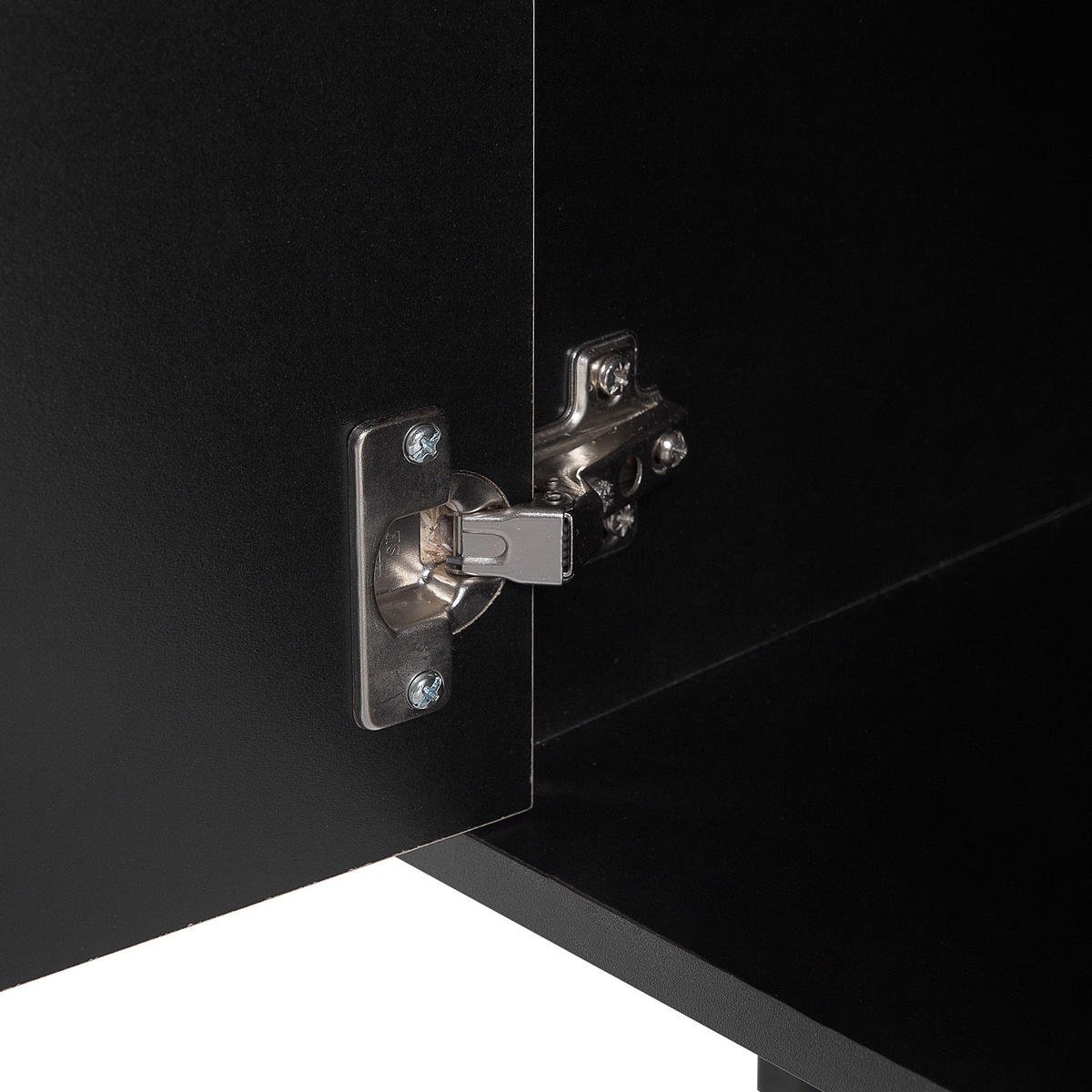 SIDEBOARD mit 2 Türen Braun/Schwarz Blackpool - Braun, Holzwerkstoff (177/75/40cm) - Beliani