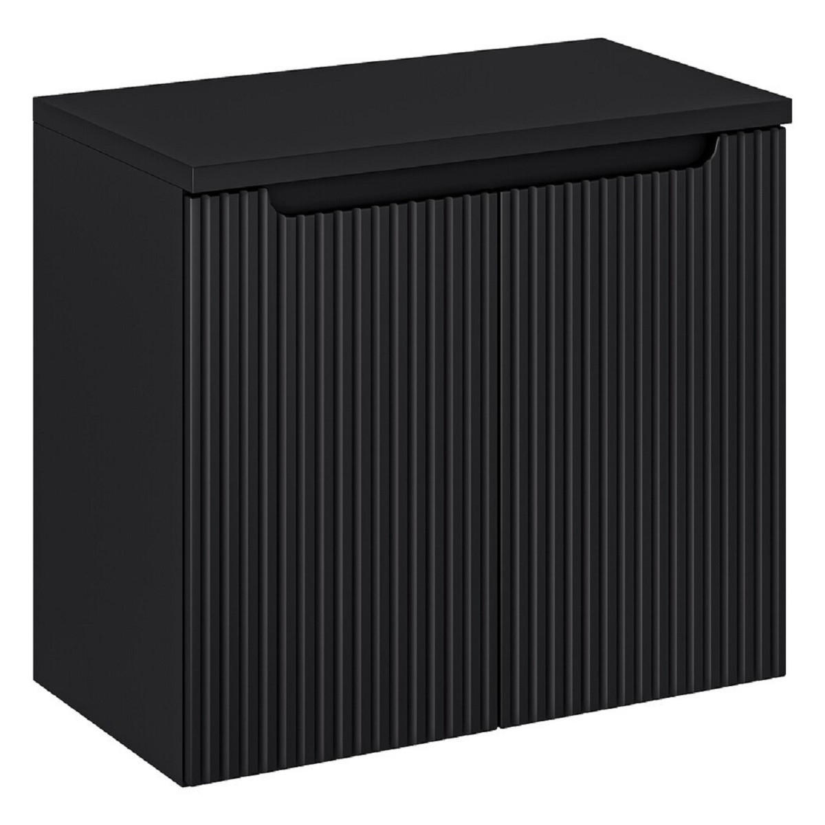 WASCHTISCHUNTERSCHRANK 80 cm 2Teile - Nova Black N BM119 in Schwarz/Matt - Schwarz, Holz (80/57/40cm)