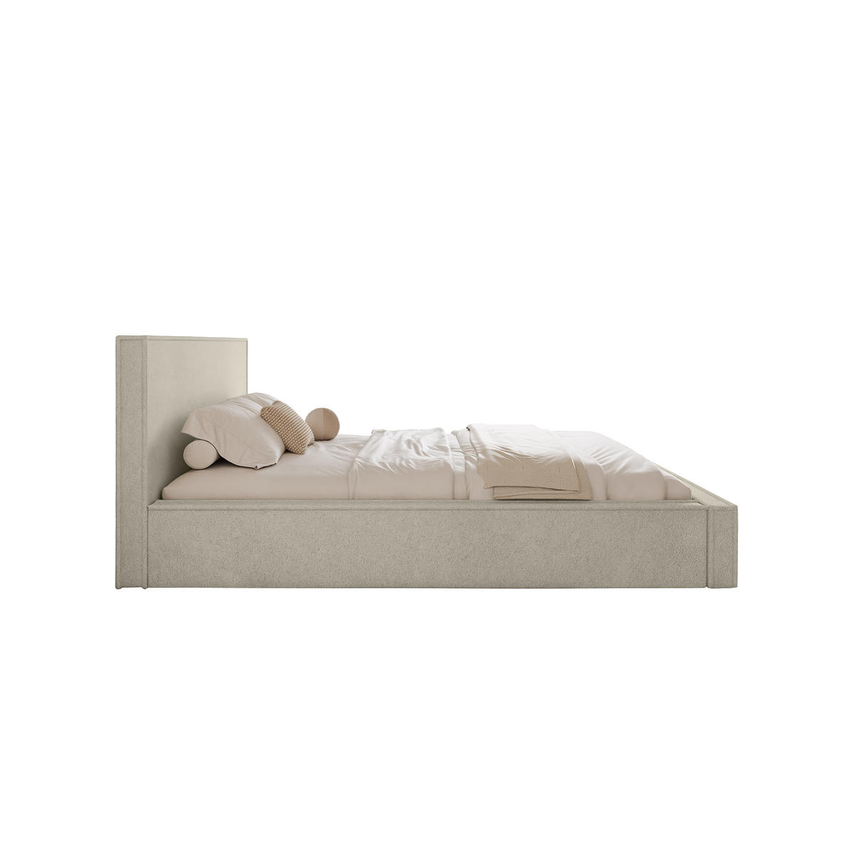 POLSTERBETT MENDOCINO LIGHT 120x200 cm, Beige - Beige, Textil - Fedve