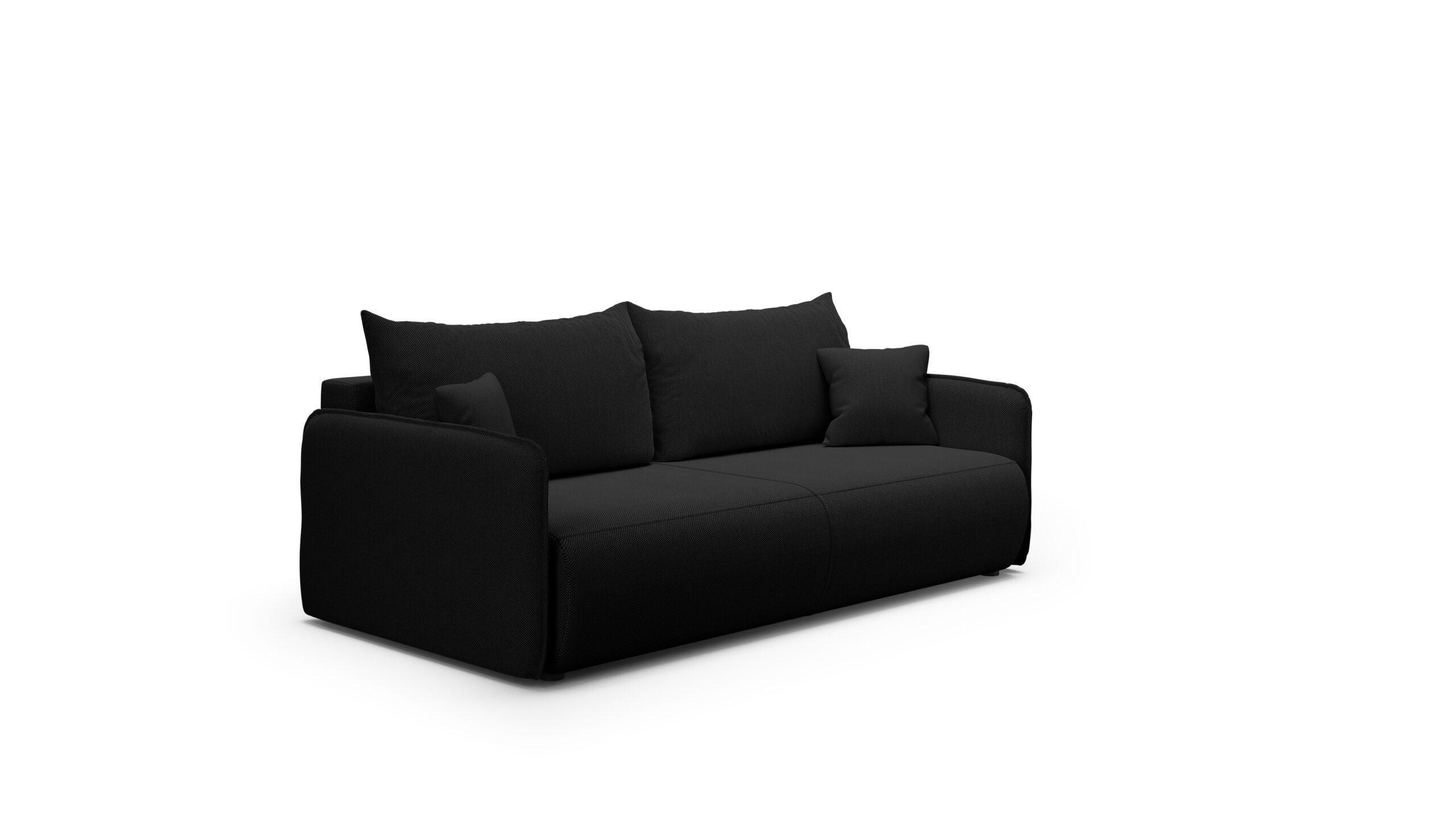 SCHLAFSOFA 4-Sitzer Schwarz - Schwarz, Textil (216/86/105cm) - Furnisell