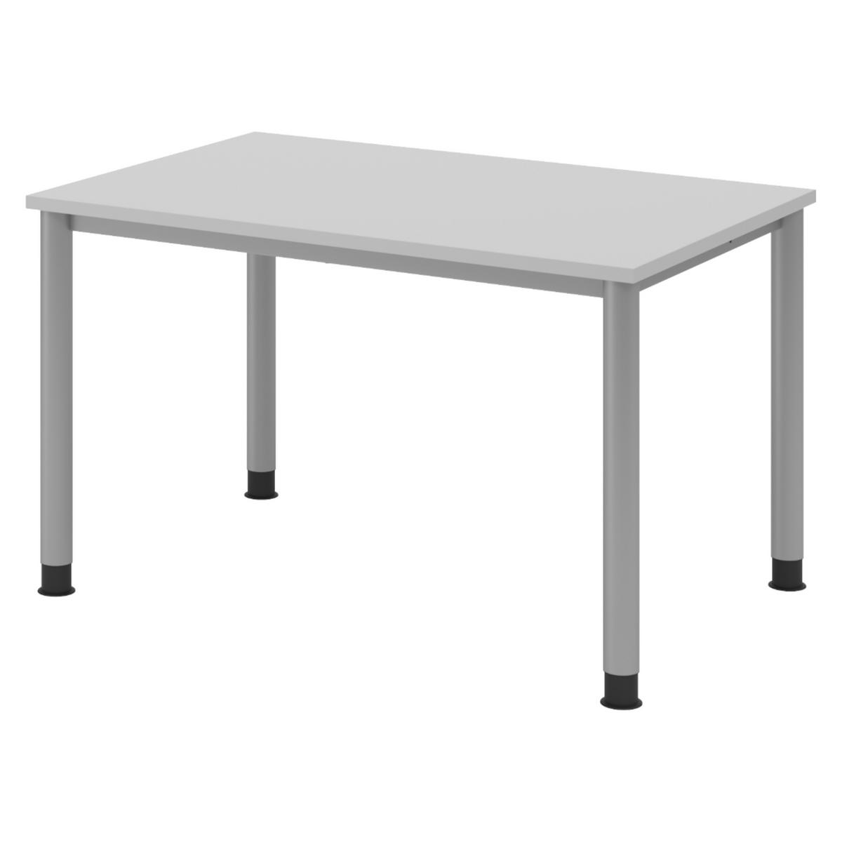 SCHREIBTISCH Serie-H Gestell: Silber 80/120/74 cm in Grau - Grau, Holzwerkstoff (80/120/74cm) - bümö