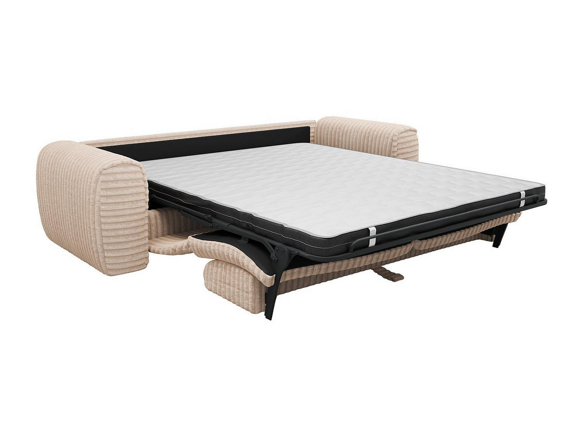 SOFA 4-Sitzer mit Matratze - grob gerippter Cord - Beige - POGNIA - Beige, Textil (236/73/100cm) - Vente-Unique