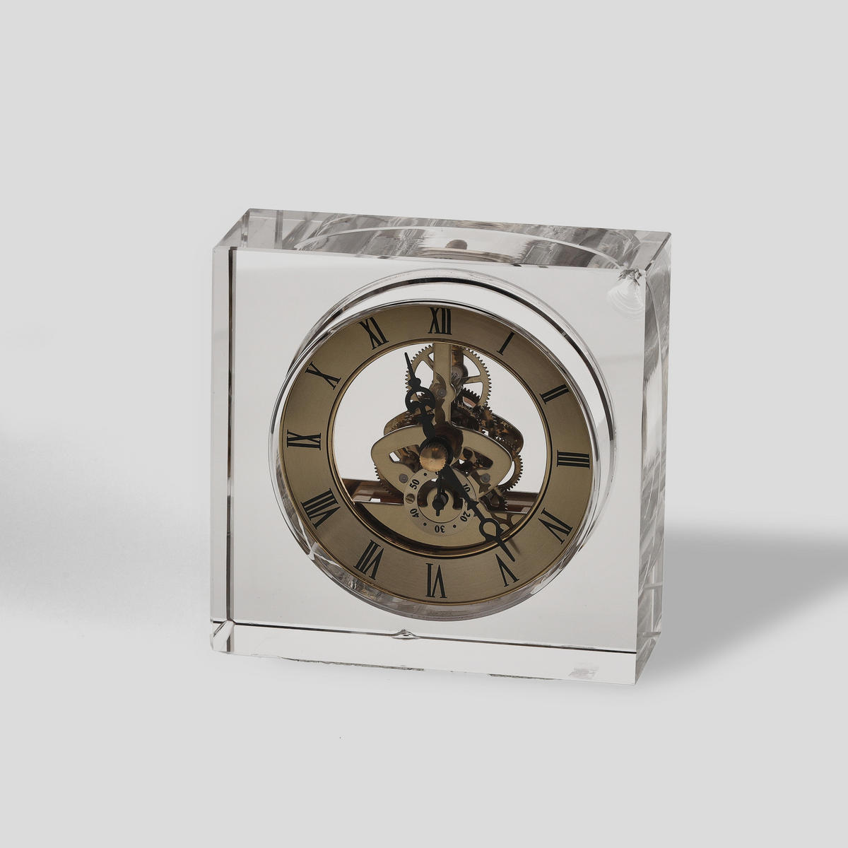 TISCHUHR Richos 11x11cm, Gold - Goldfarben, Glas (11/11/3.5cm) - home&you