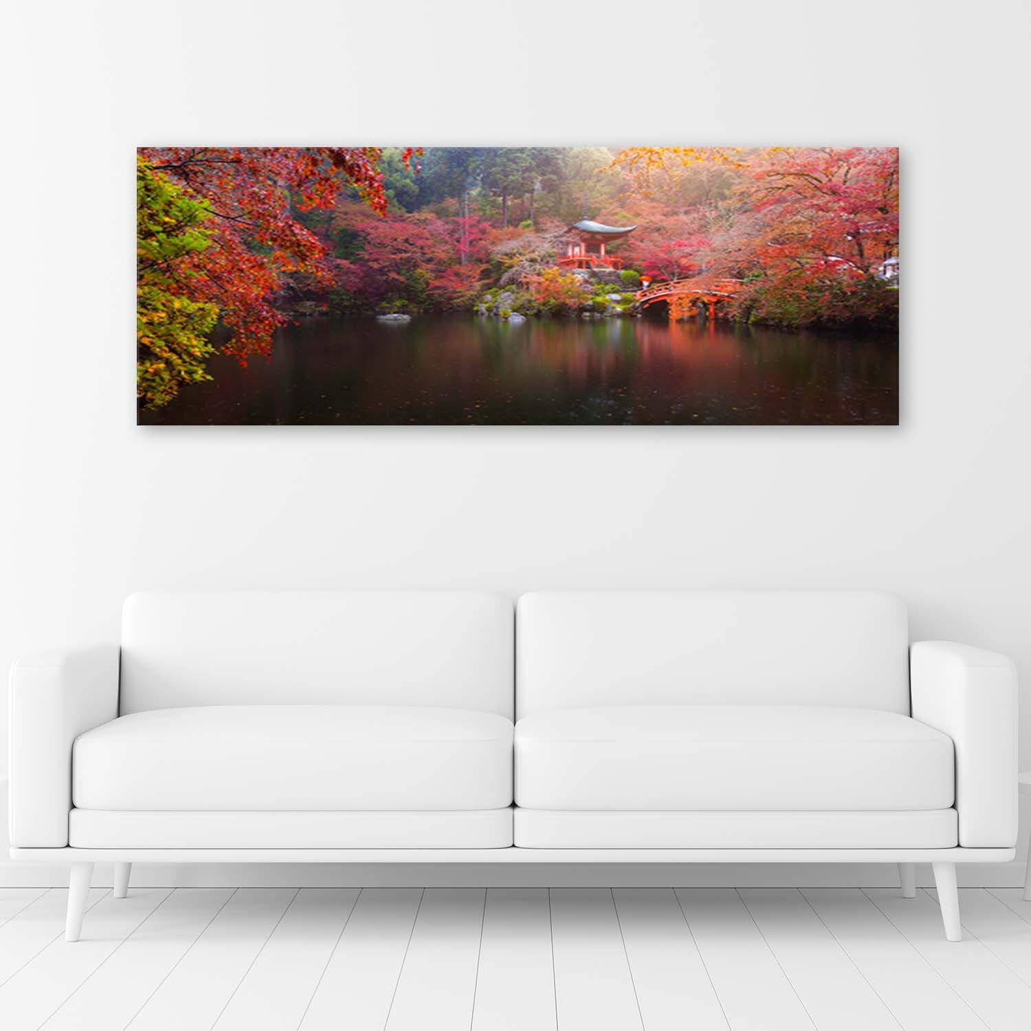 LEINWANDBILD Japan in Herbstfarben 120x40cm - Rot, Textil (120/40cm) - Feeby